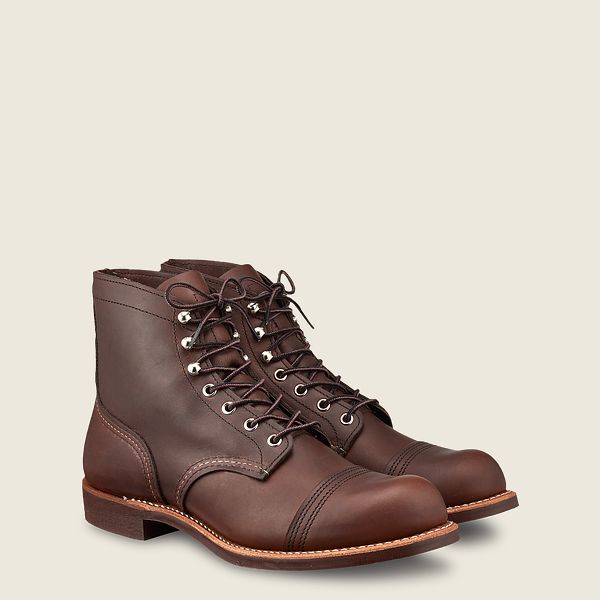 レッド ウィング(Red Wing) Iron Ranger - 6インチのハーネスレザー ブーツ メンズ アンバー JP18904